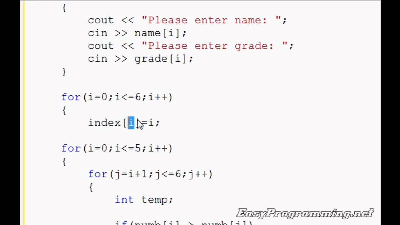 Bubble Sort Code Dev C++